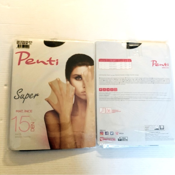 3 New packs 15 Den soft matt finish sheer black panthyhose tights size Medium - Picture 3 of 4